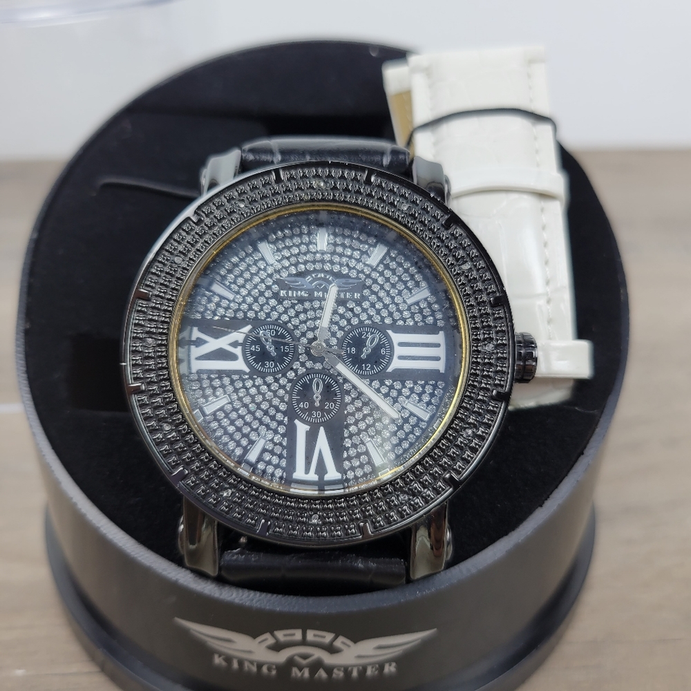 King Master Genuine diamonds stainlesssteel watch